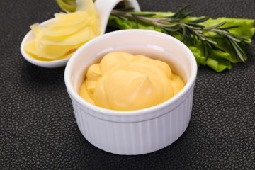 Cheese sauce in the bowl