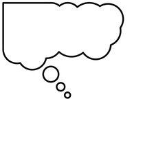 Thoughts bubble. Upper left corner,linear icon. Speech window. Dialogue frame for comics