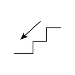 stair icon on white background, vector symbol