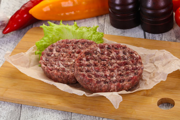 Raw burger cutlet