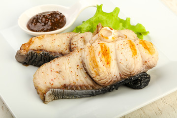 Grilled shark steak