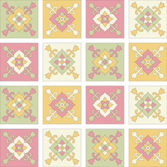 Beautiful Oriental ornament in the form of tiles