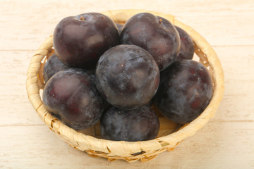 Ripe fresh plums
