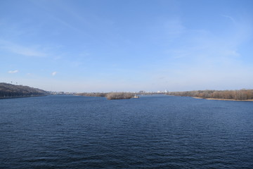 Beautiful view of the river. Summer landscape.