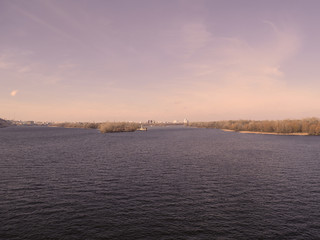 Beautiful view of the river. Summer landscape.