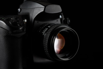 Camera with lens.