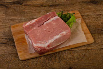 Raw pork meat for baking