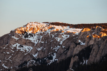 Majestic sunrise view over National Park Hasmas Mountains ,Romania
