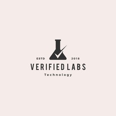lab check verified logo vector icon illustration