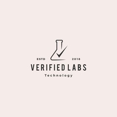 lab check verified logo vector icon illustration