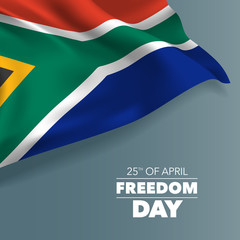 South Africa happy independence day greeting card, banner, horizontal vector illustration