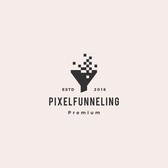 pixel funneling logo icon vector illustration