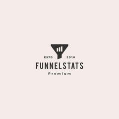 funneling chart bar statistics logo icon vector illustration