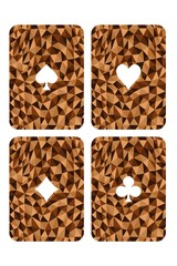 Playing cards set low poly style polygonal design brown colors vector eps