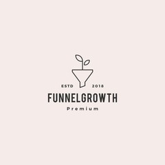funneling growth leaf organic logo icon vector illustration