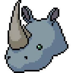 Fototapeta premium vector pixel art rhinoceros