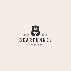 funneling bear logo icon vector illustration
