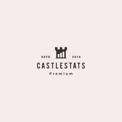 castle stats bar chart logo vector icon illustration