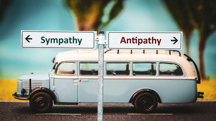 Street Sign Sympathy versus Antipathy