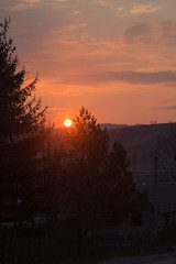 Sunrise in the Carpathian mountains