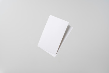 front view of white business card on white