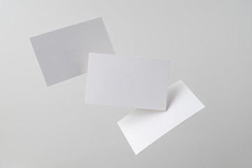 front view of white business card on white