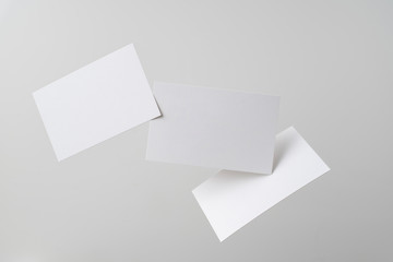 front view of white business card on white