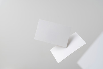 front view of white business card on white