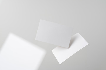 front view of white business card on white