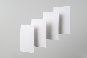 front view of white business card on white