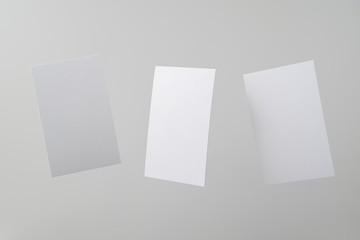 front view of white business card on white