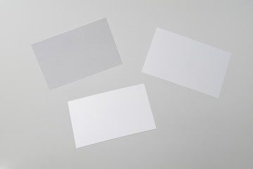 front view of white business card on white