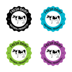  Cow milk dairy logotype vector