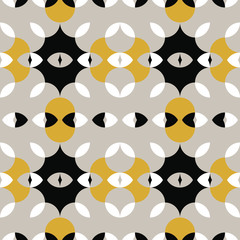 Fototapeta premium Abstract floral geometric seamless pattern . Kaleidoscopic, multicolored shapes.