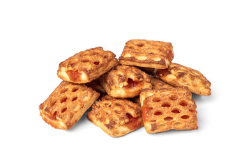 Puff pastry with apple isolated on white background.