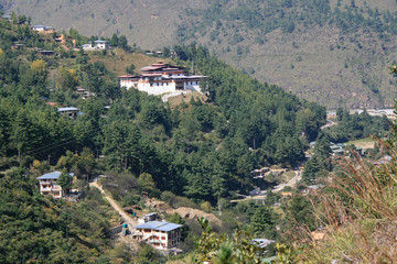 Fototapeta premium Simtokha Dzong in Thimphu (Bhutan)