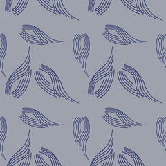 blue hand drawn seamless pattern. vector illustration