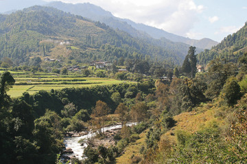 Fototapeta premium landscape in bhutan 