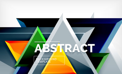 Triangular low poly background design, multicolored triangles