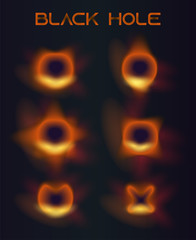 Black hole  high quality vector icons set