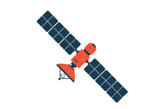 Space satellite technologies isolated vector symbol image