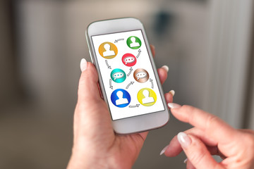 Business communication concept on a smartphone