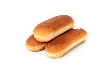 Hot dog buns isolated on white background. 