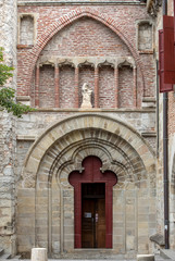 Fototapeta na wymiar Facade of Saint Etienne Cathedral in Cahors, Occitanie, France