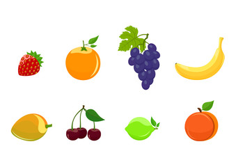 set of cartoon fruits