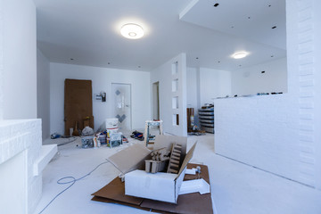 The apartment is under construction and renovation