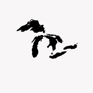 Great Lakes Map. Raster illustration