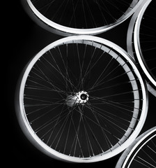 Bike wheels spinning and turning