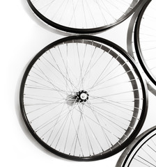 Fototapeta premium Bike wheels spinning and turning