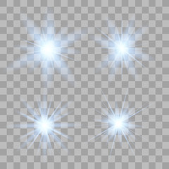 White glowing light set.